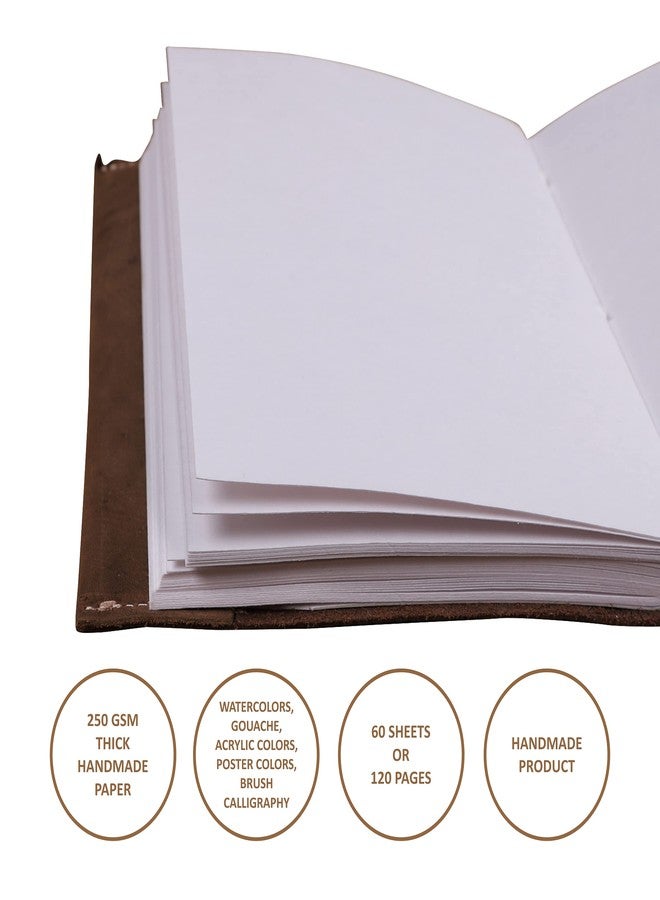 Dpotli Handcrafted Journal Leather Diary Notebook for Doodle Sketching Painting Calligraphy Writing Drawing - Image 5